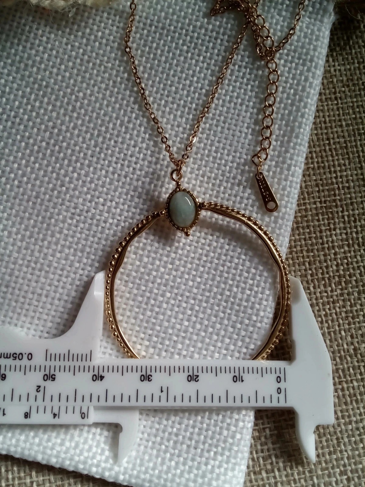 Collier bohème anneau et pierre d'amazonite – photo 5